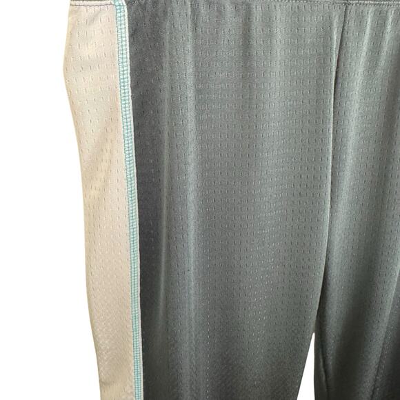 Nike Mesh Black White Blue Stripe Straight Leg Drawstring Athletic Pants Size L - Picture 3 of 7